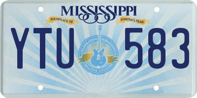MS license plate YTU583