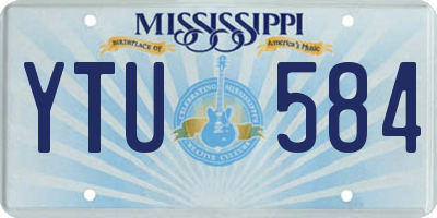 MS license plate YTU584