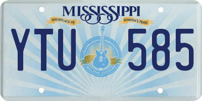 MS license plate YTU585