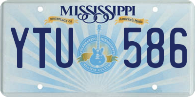 MS license plate YTU586