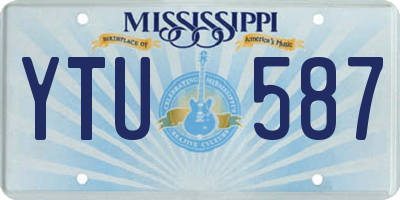 MS license plate YTU587