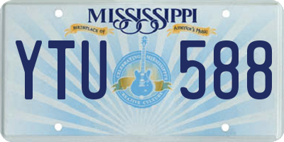 MS license plate YTU588