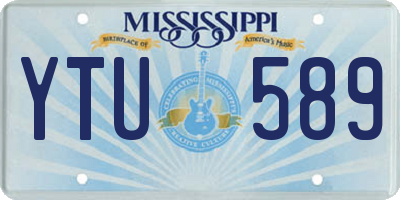 MS license plate YTU589