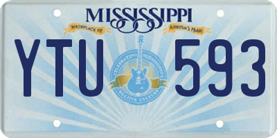 MS license plate YTU593