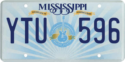 MS license plate YTU596