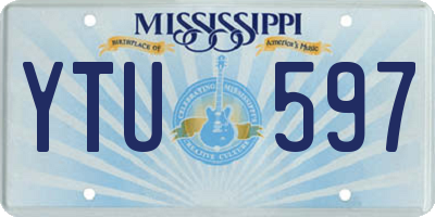 MS license plate YTU597