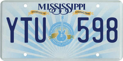 MS license plate YTU598
