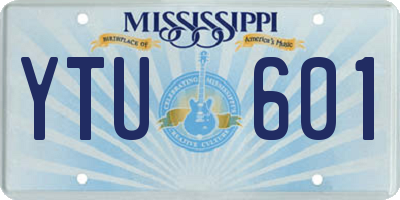 MS license plate YTU601