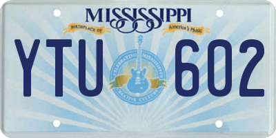 MS license plate YTU602