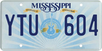 MS license plate YTU604