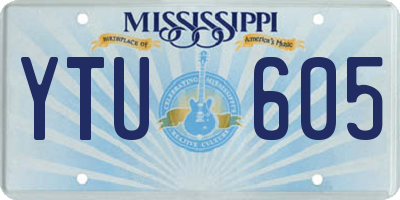 MS license plate YTU605