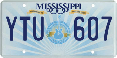 MS license plate YTU607