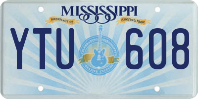 MS license plate YTU608
