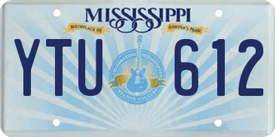 MS license plate YTU612