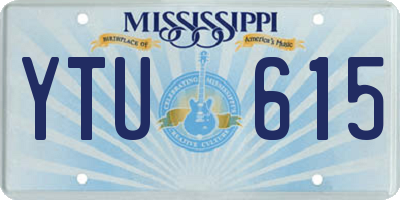 MS license plate YTU615