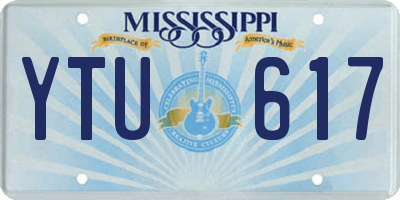 MS license plate YTU617