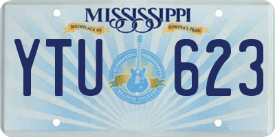 MS license plate YTU623