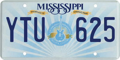 MS license plate YTU625