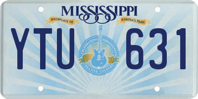MS license plate YTU631