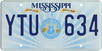 MS license plate YTU634