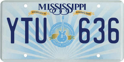 MS license plate YTU636