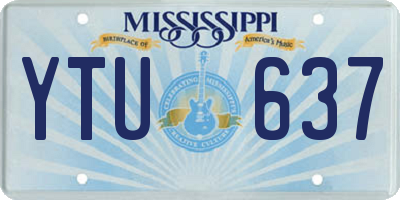 MS license plate YTU637