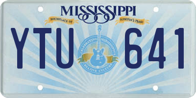 MS license plate YTU641