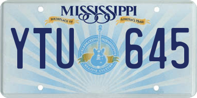 MS license plate YTU645