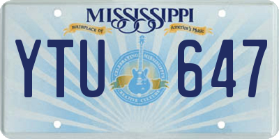 MS license plate YTU647