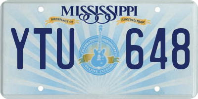 MS license plate YTU648