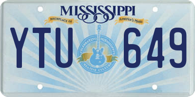 MS license plate YTU649