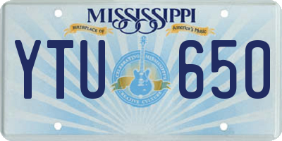 MS license plate YTU650