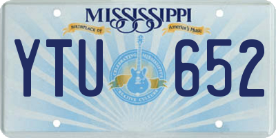 MS license plate YTU652