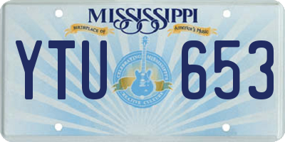 MS license plate YTU653