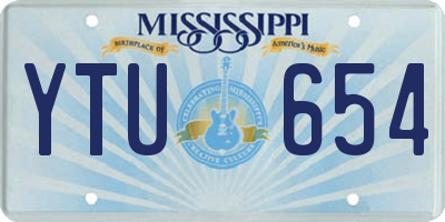 MS license plate YTU654