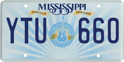MS license plate YTU660