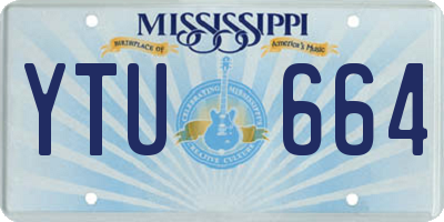MS license plate YTU664