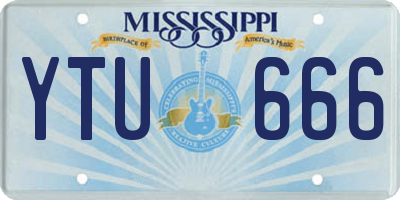 MS license plate YTU666