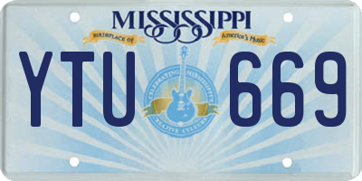 MS license plate YTU669