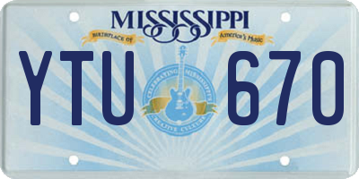 MS license plate YTU670