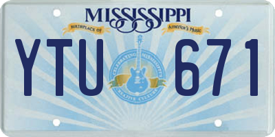 MS license plate YTU671