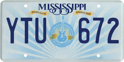 MS license plate YTU672