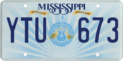 MS license plate YTU673