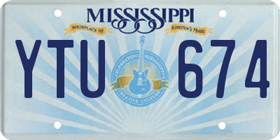 MS license plate YTU674