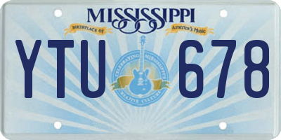 MS license plate YTU678