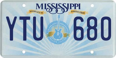 MS license plate YTU680