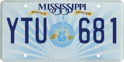 MS license plate YTU681