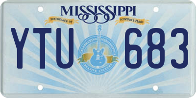 MS license plate YTU683