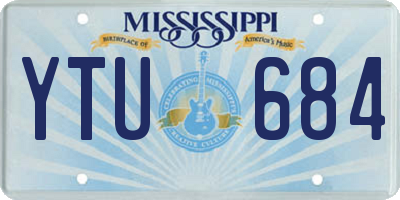 MS license plate YTU684