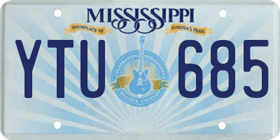 MS license plate YTU685